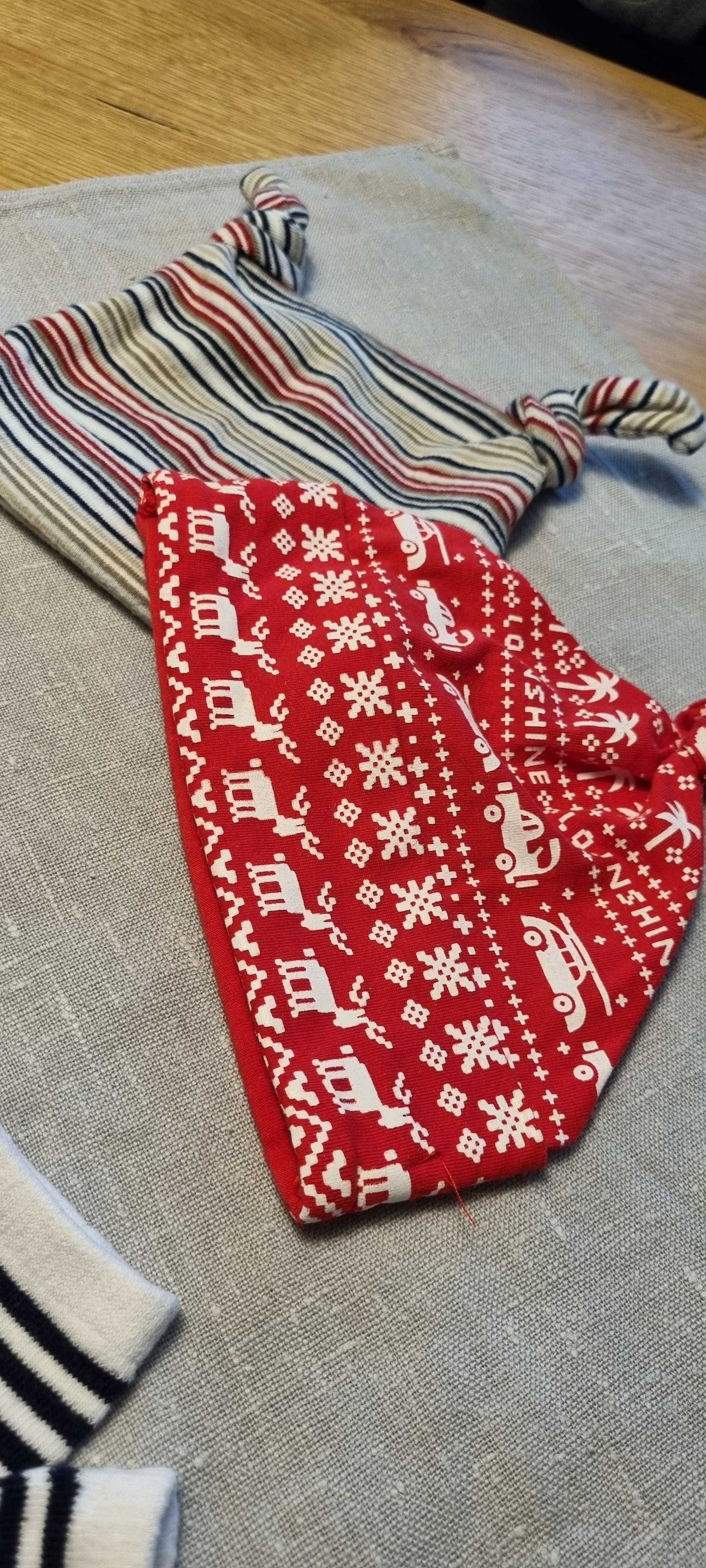 Zestaw H&M Czapka 2x + skarpety 3pary Czapka świąteczna czerwona