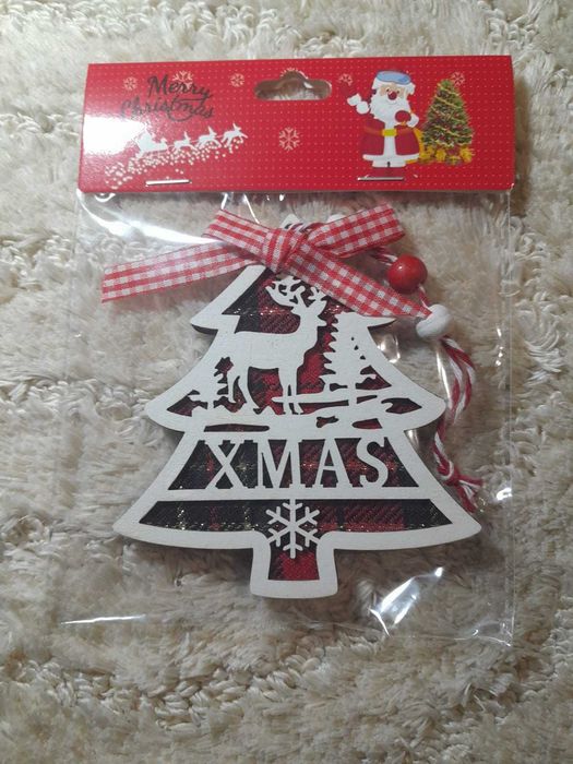 Nowa ozdoba Świąteczna zawieszka Choinka Drewniana