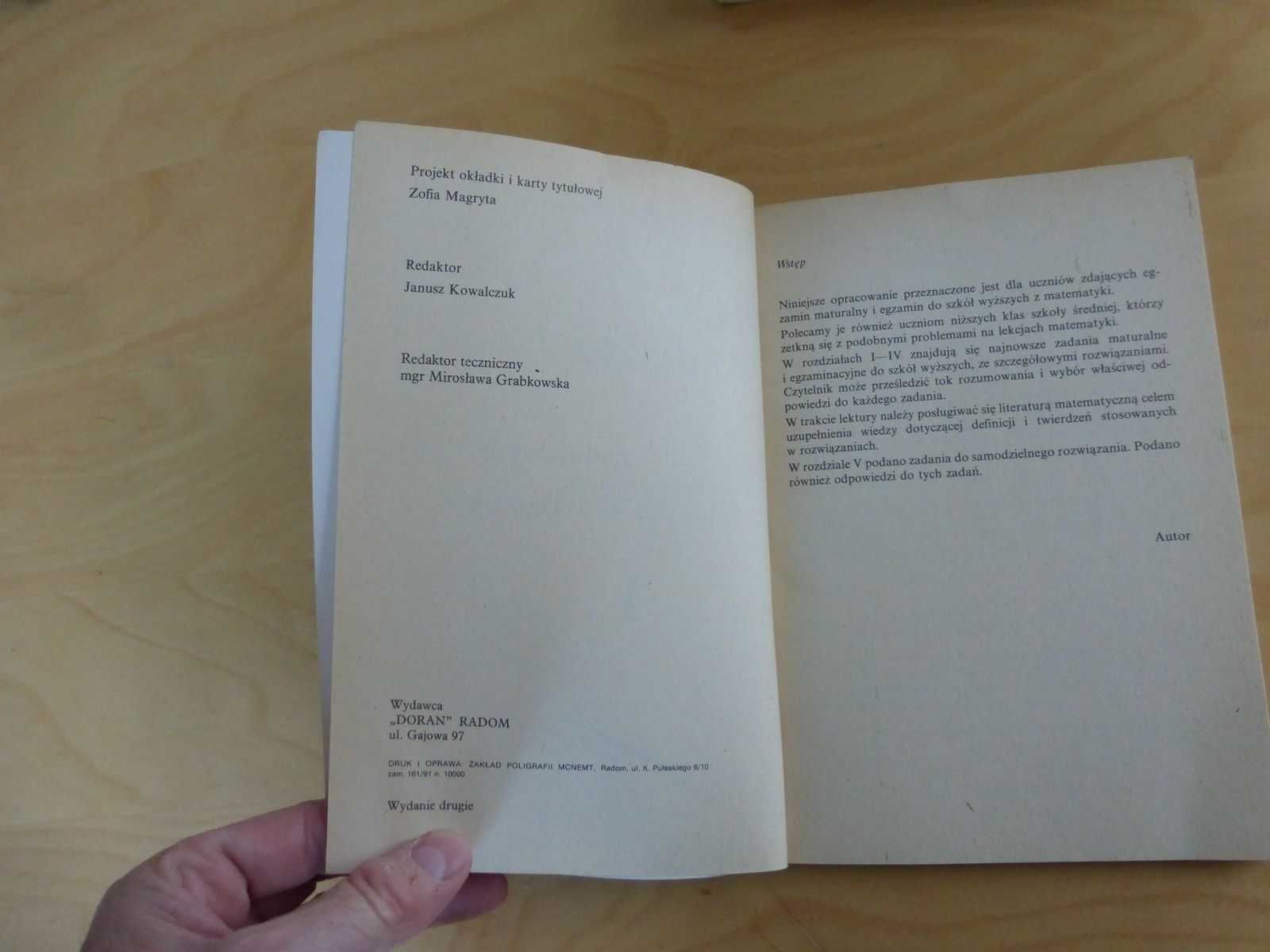 Matematyka. Zestaw zadań maturalnych... Kowalczuk 1992