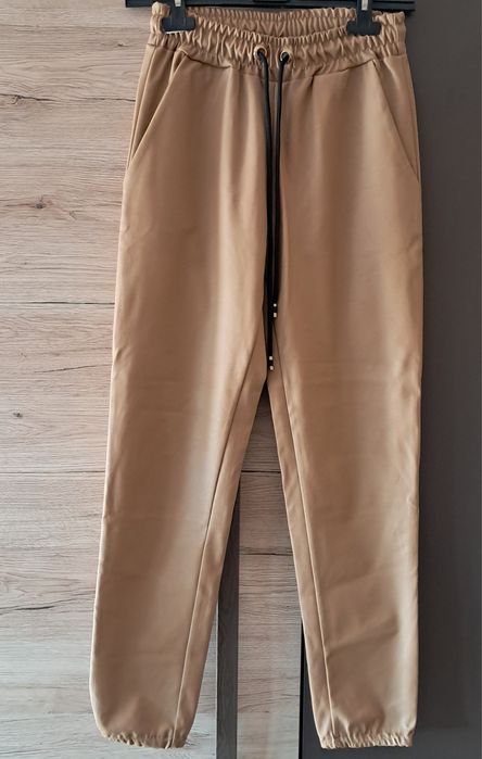NOWE Spodnie eko skóra camel r XS/34