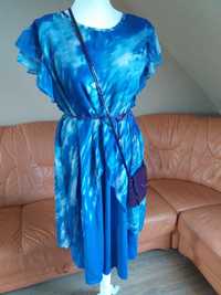 Klasyczna sukienka midi z krótkim rękawem, idealna na wiosnę i lato