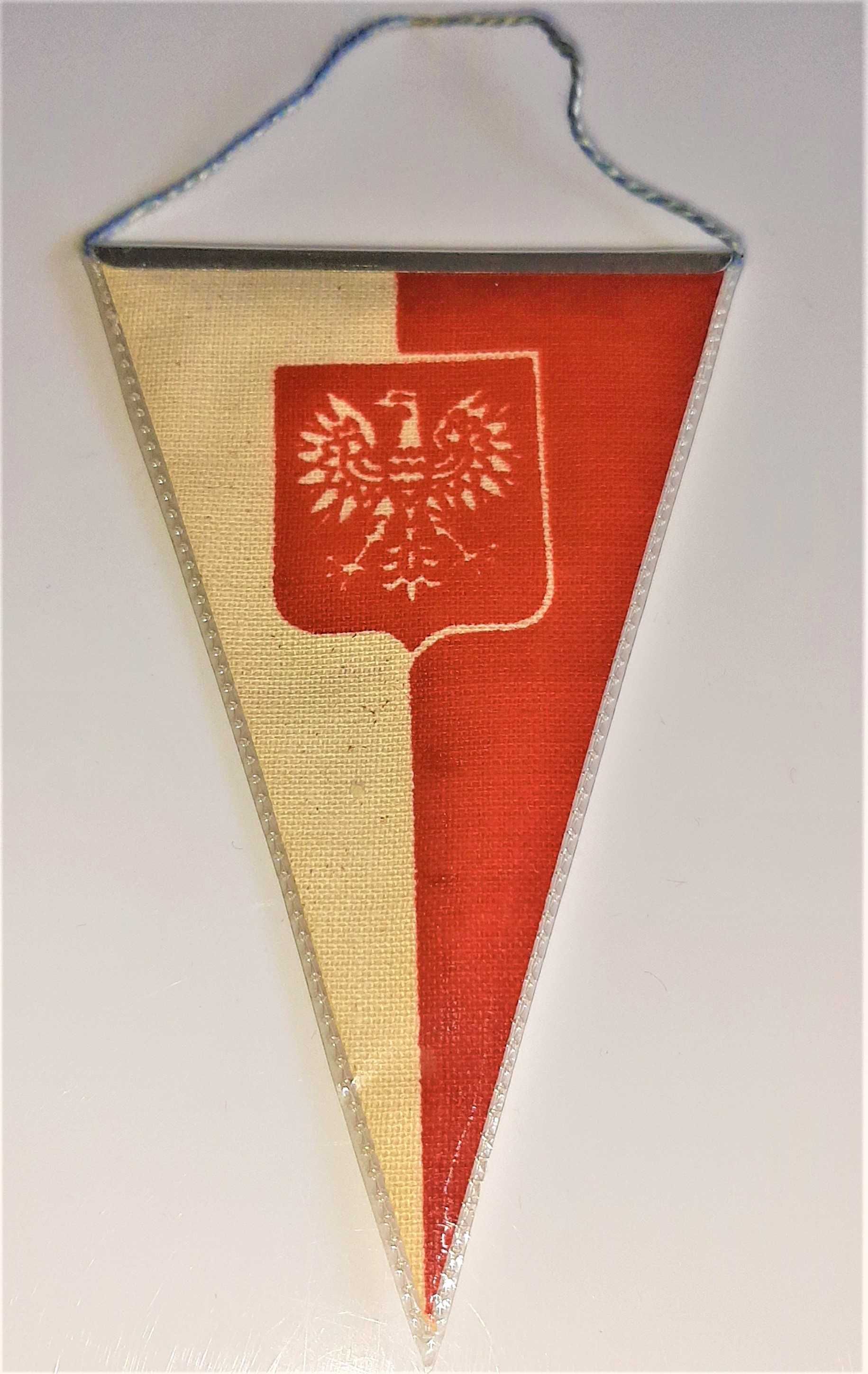 Proporczyk Poznań Herb Polska Flaga Orzeł bez korony