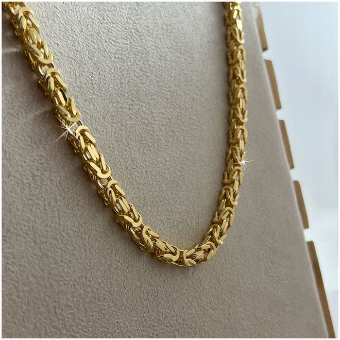 Złoty Łańcuszek Męski Splot Królewski Pr. 925/585 Srebro Pozłacane 75m