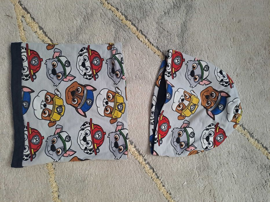 Komplet Czapka+komin chłopięca wiosenna- jesienna dla 3-4 latka