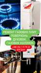 Ремонт котлов, плит, колонок,  газовых духовок, конвекторів, промивка