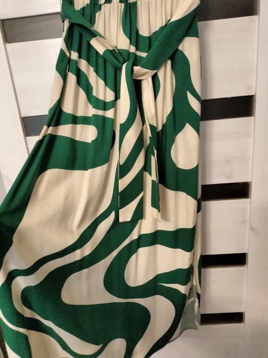 Spódnica il piu M długa zielono śmietanowa