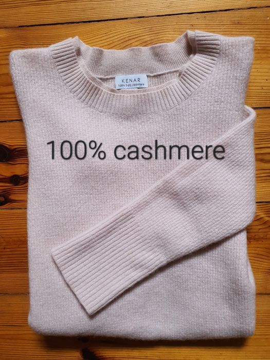 Miękki kaszmirowy sweter 100% 2-ply cashmere rozm. S marka Kenar