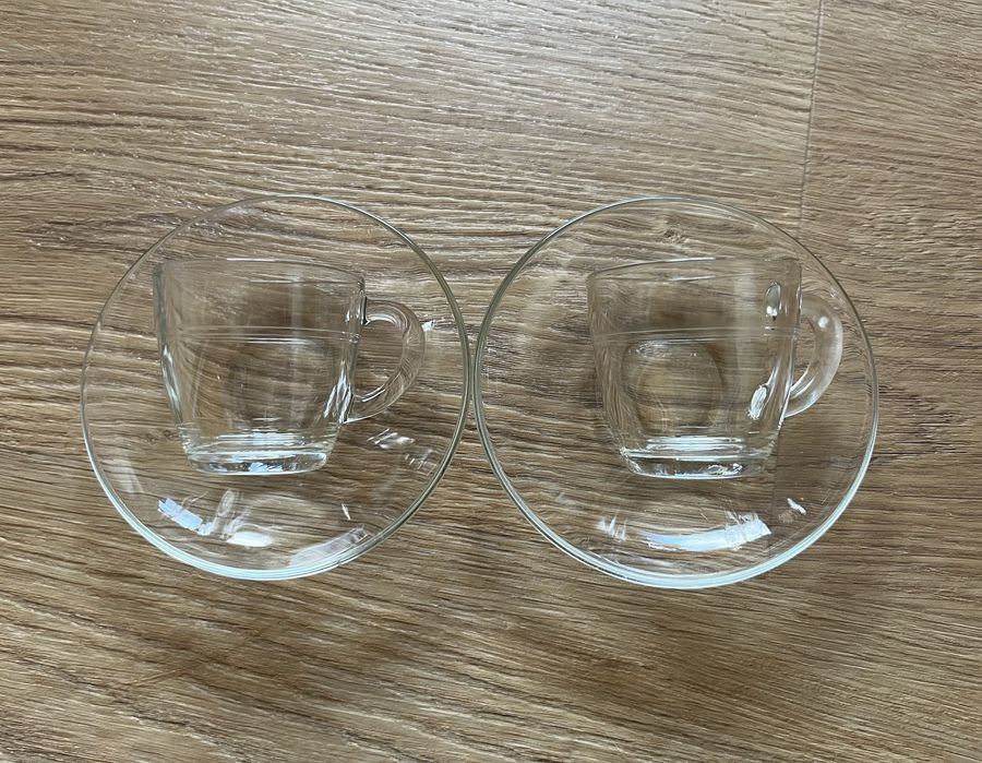 Conjunto de 2 chavenas de cafe transparentes