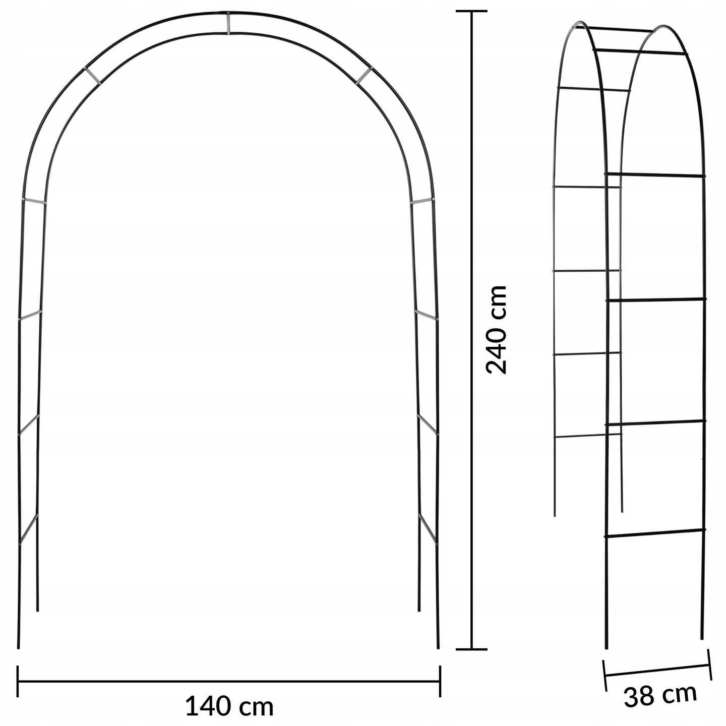 pergola ogrodowa tarasowa łuk uchwyt na róże kwiaty bluszcze 240 cm