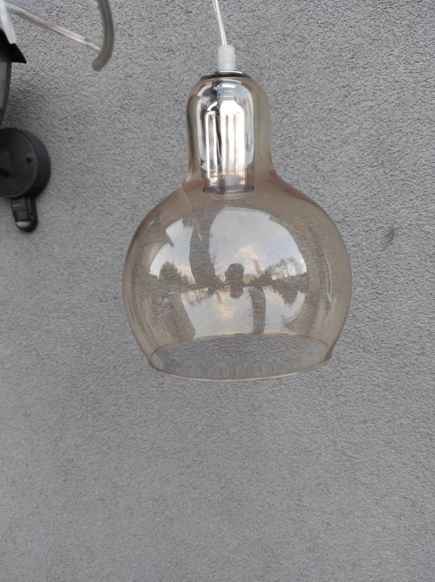 Lampa szklana wisząca herbaciany kolor e27
