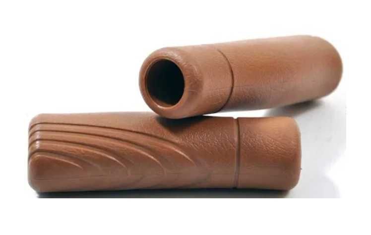 CHWYTY brązowe rączki rowerowe pistacjowe HOLENDERKA miejska GAZELLE