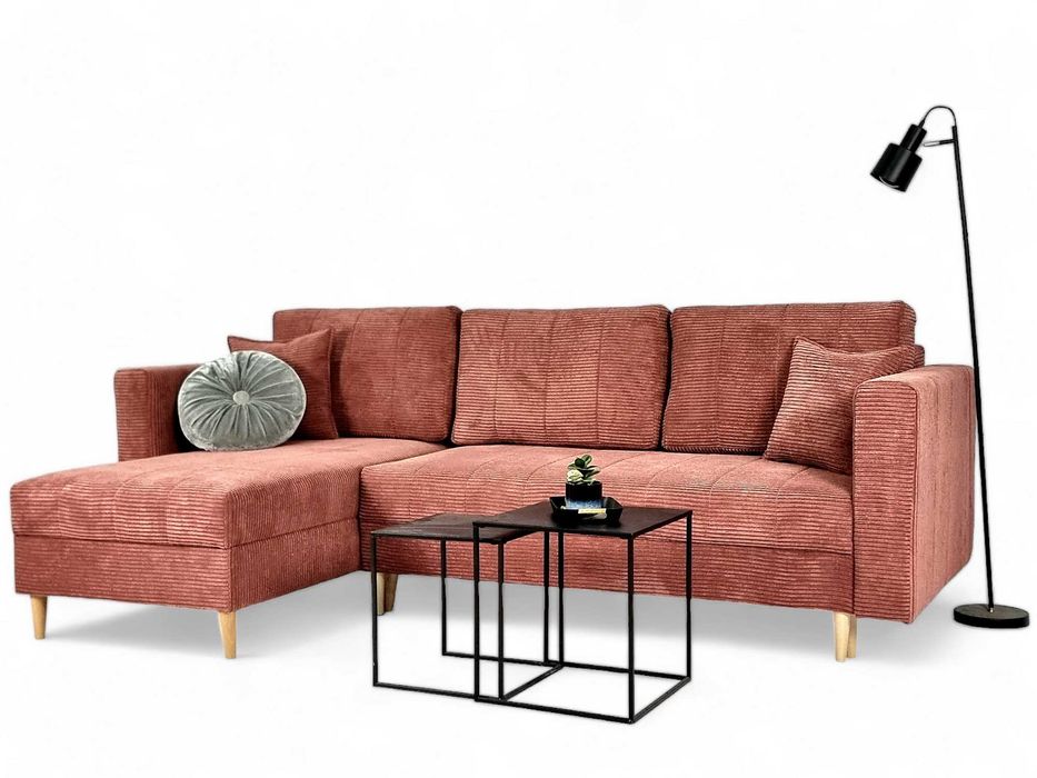 Duża funkcja spania. 2 pojemniki na pościel. Narożnik Montana.sprężyny