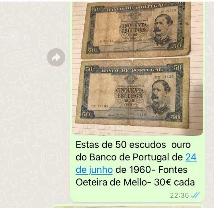Vendo várias notas antigas