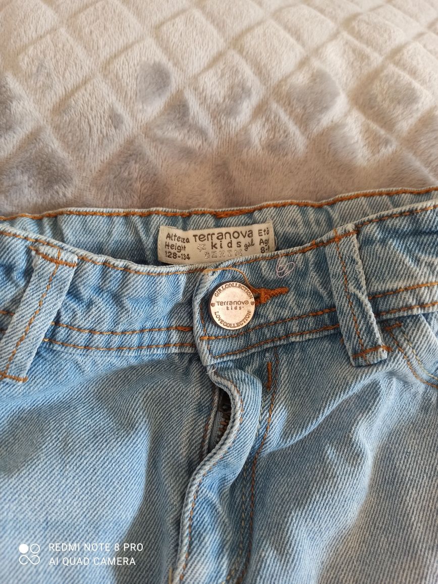 Spódniczka jeansowa z koronką Terranova rozmiar 128-134