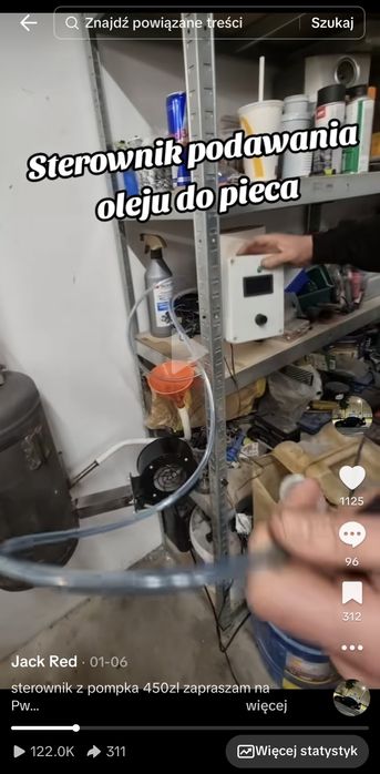 Dozownik do podawania  każdego oleju do pieca przepracowany pompka fil