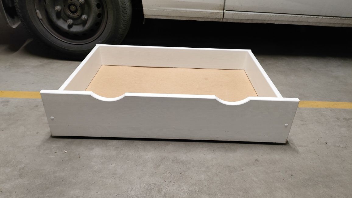 Szuflada pod łóżko na kółkach biała Ikea 90x65x20 cm