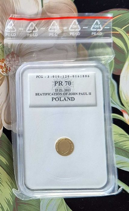 25zł | Au złoto | 2011 | PR70 | Beatyfikacja Jana Pawła | nakład 10k
