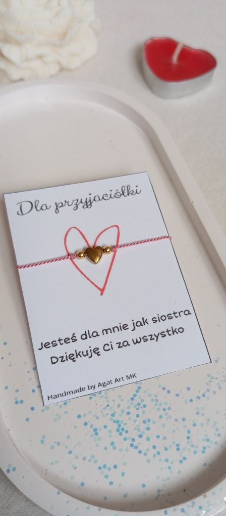 Bransoletka dla przyjaciółki z sercem