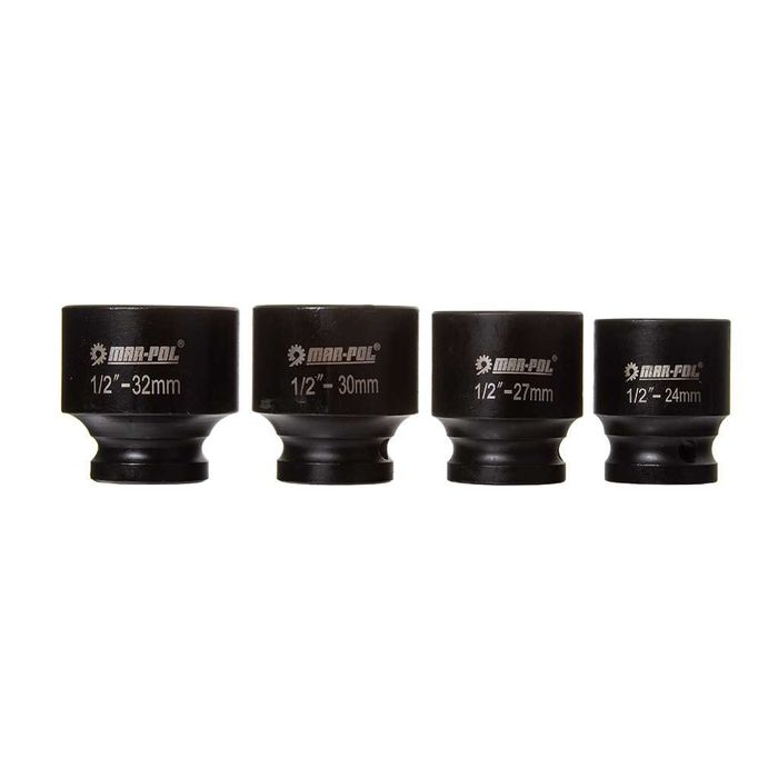 ZESTAW NASADEK UDAROWYCH 35szt 1/2" 6-KĄTNE Krótkie Długie 8-32mm