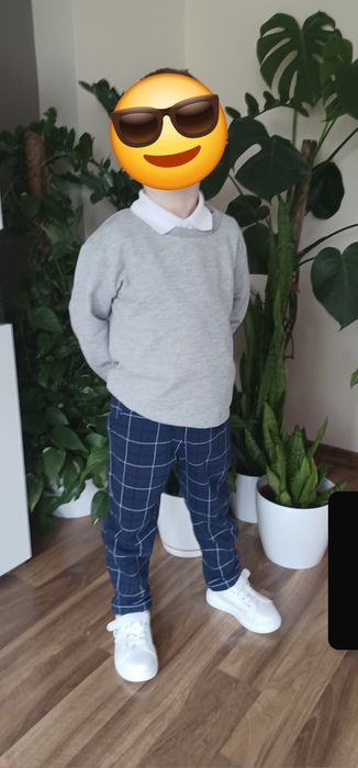 Paka 110  4szt dla chłopca eleganckie wizytowe spodnie koszulka koszul