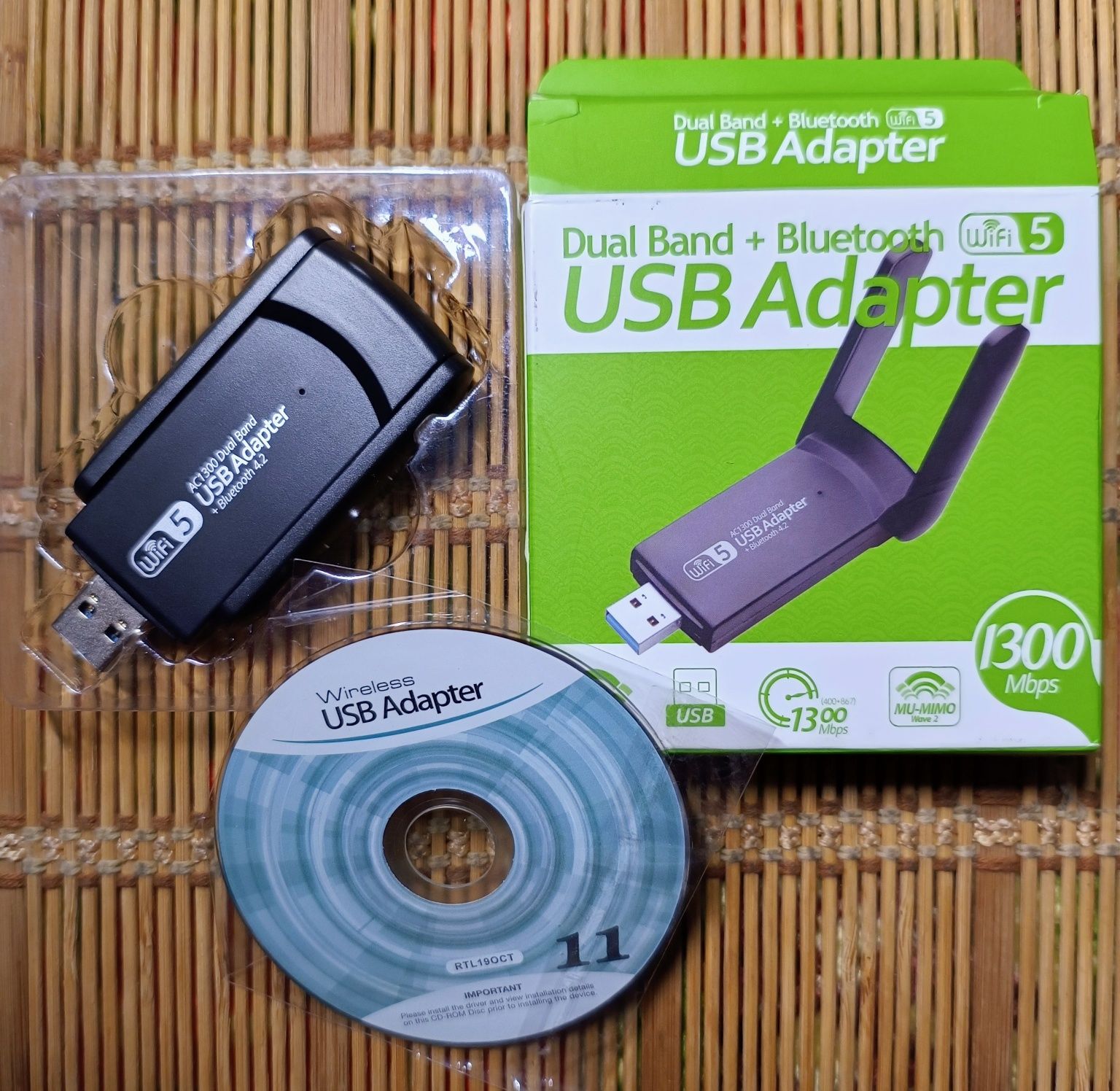 Двохдіапазонний USB WiFi адаптер 1300 Mbps Dual, коробка пошкоджена