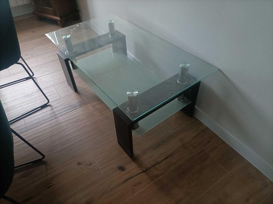 Szklany stolik ława 110x60x45
