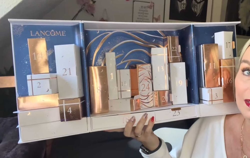 Kuferek toaletka szafka kosmetyczka kalendarz Lancome DIY