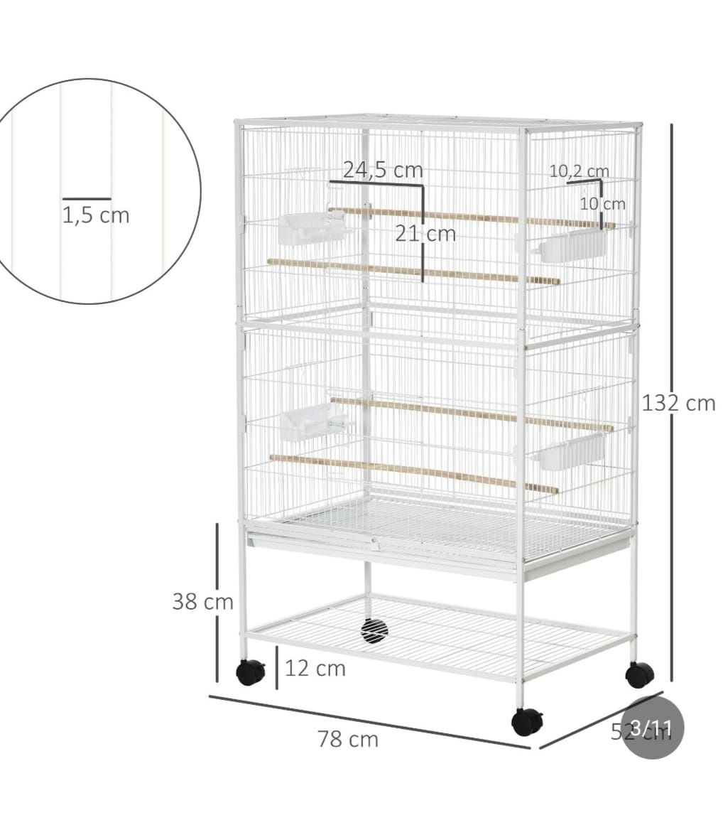 Gaiola Branca Nova para Pássaros