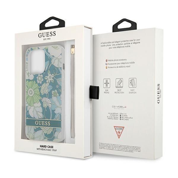 Pokrowiec Guess Flower Strap dla iPhone 13 Pro Max - Zielony