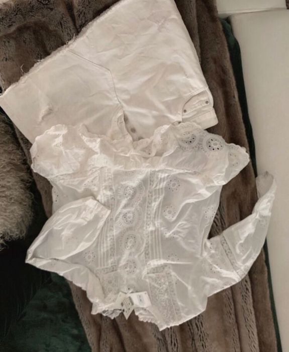 Zara zestaw bluzeczka i spódniczka M