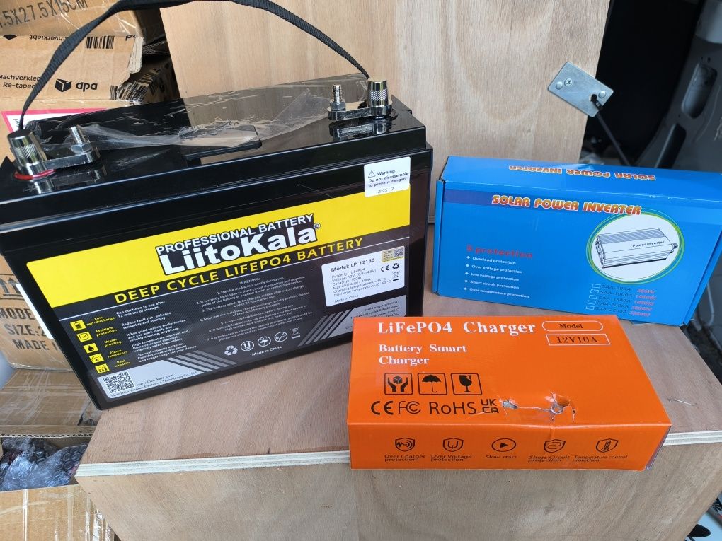 Akumulator 2160wh liitokala lifepo4 12v 180ah przetwornica ładowarka