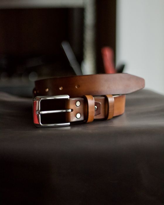 Стильний з ефектом зістарення / Ремінь чоловічий шкіряний з градієнтом