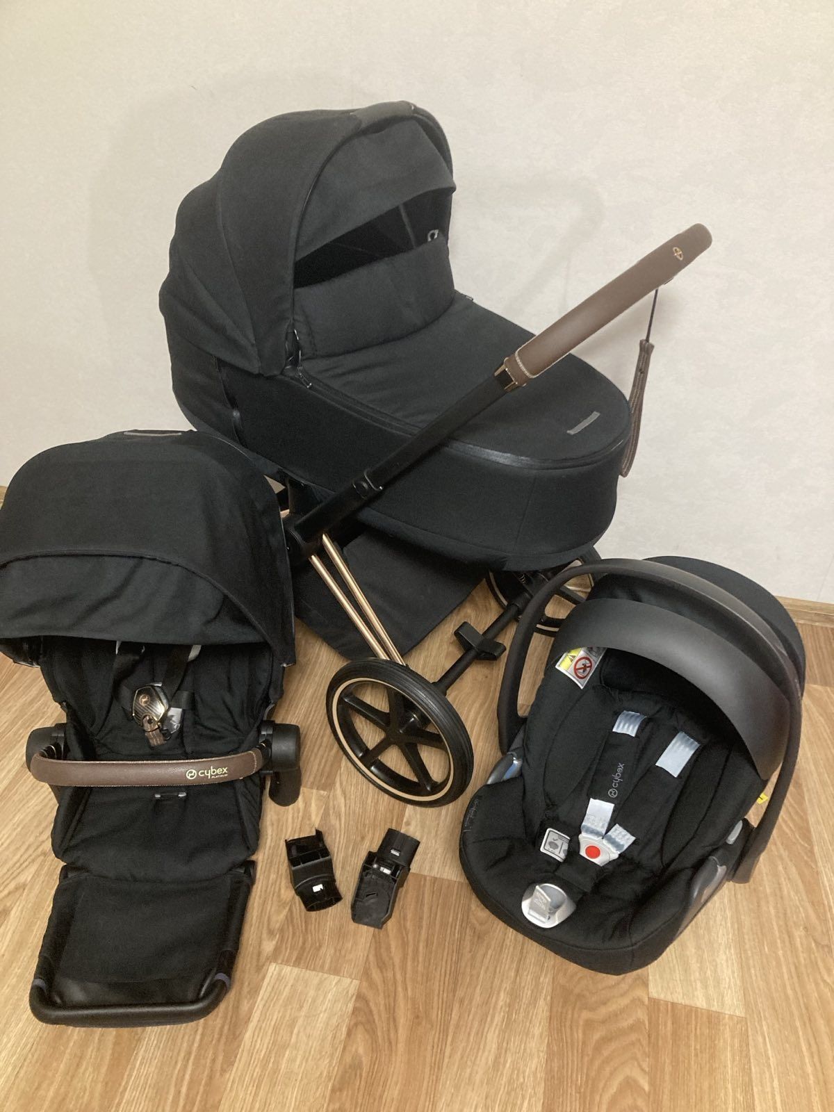 Cybex priam lux Black 3в1 Шассі Rose Gold Сайбекс