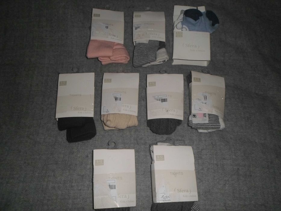 8 pares de meia calças novas com etiqueta para bebe