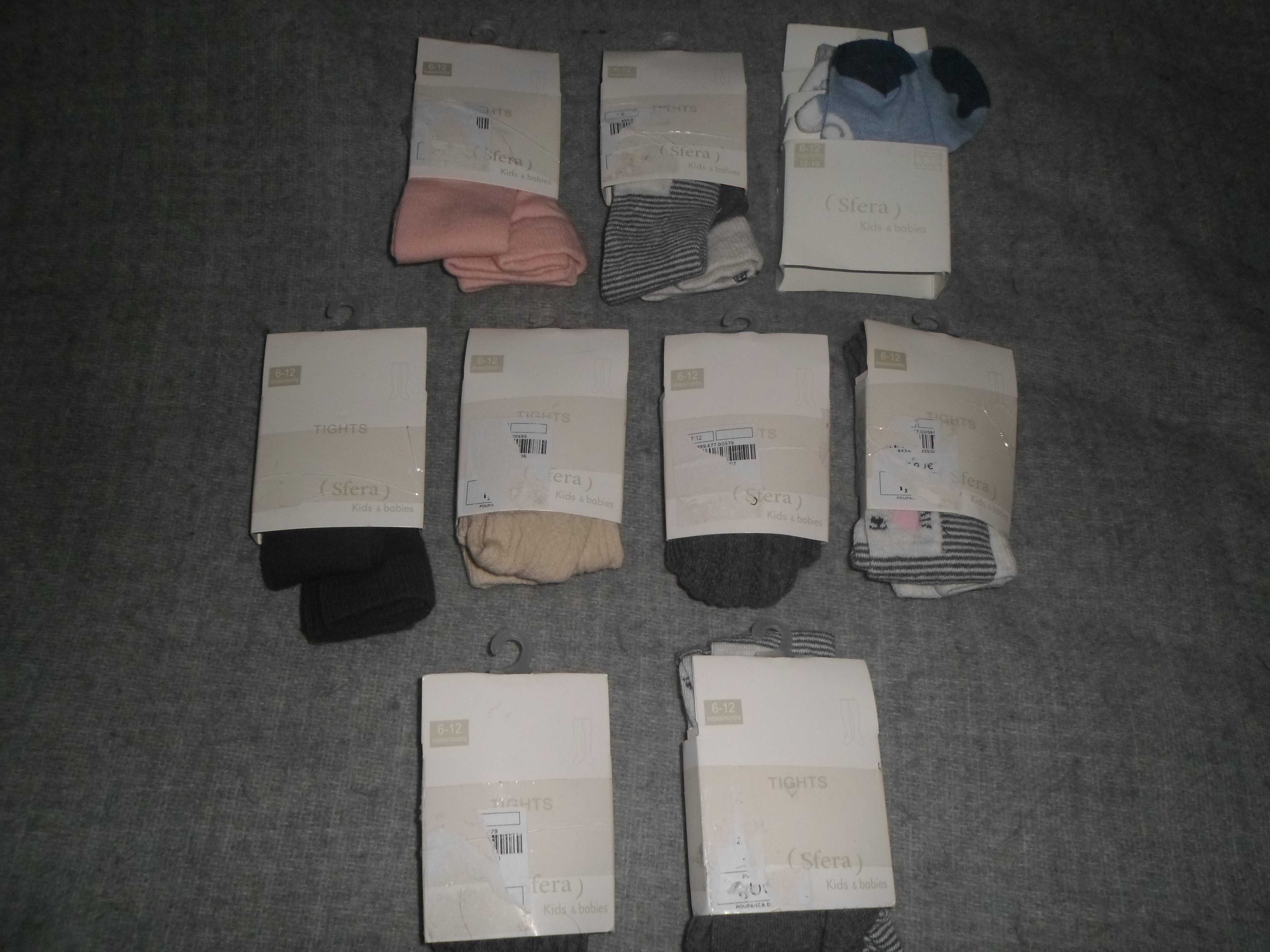 8 pares de meia calças novas com etiqueta para bebe