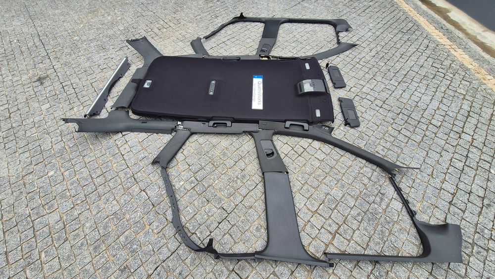 AUDI A4 B6/B7 AVANT-Teto Completo C/TODOS ACESSÓRIOS E PILARES PRETOS