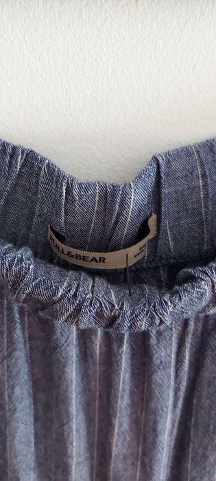 Saia calça em viscose e linho