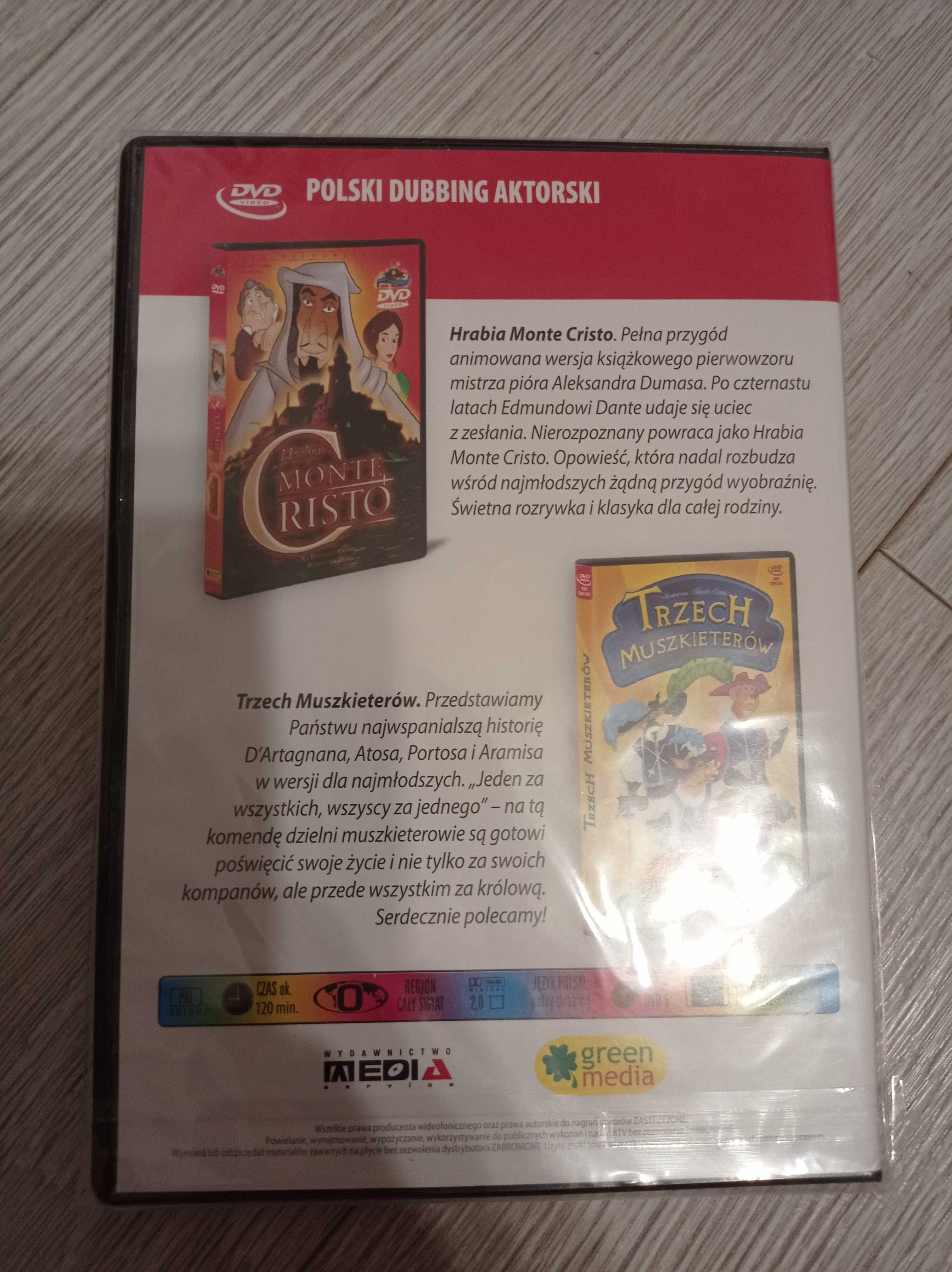 Płyta DVD Bajki dla dzieci Pingwiny, crazy frog, Trzech muszkieterów,