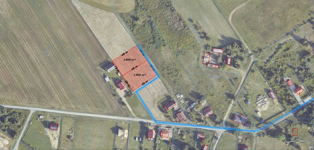 dwie działki budowlane 1400m2 Helenów