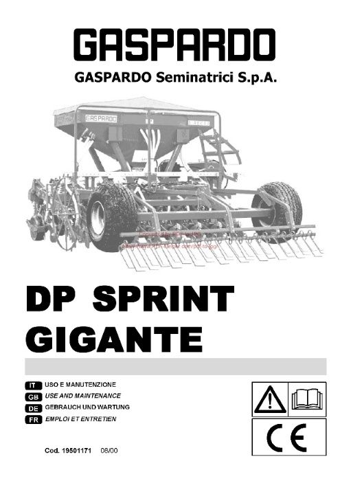 Instrukcja obsługi siewnik GASPARDO DP - Sprint