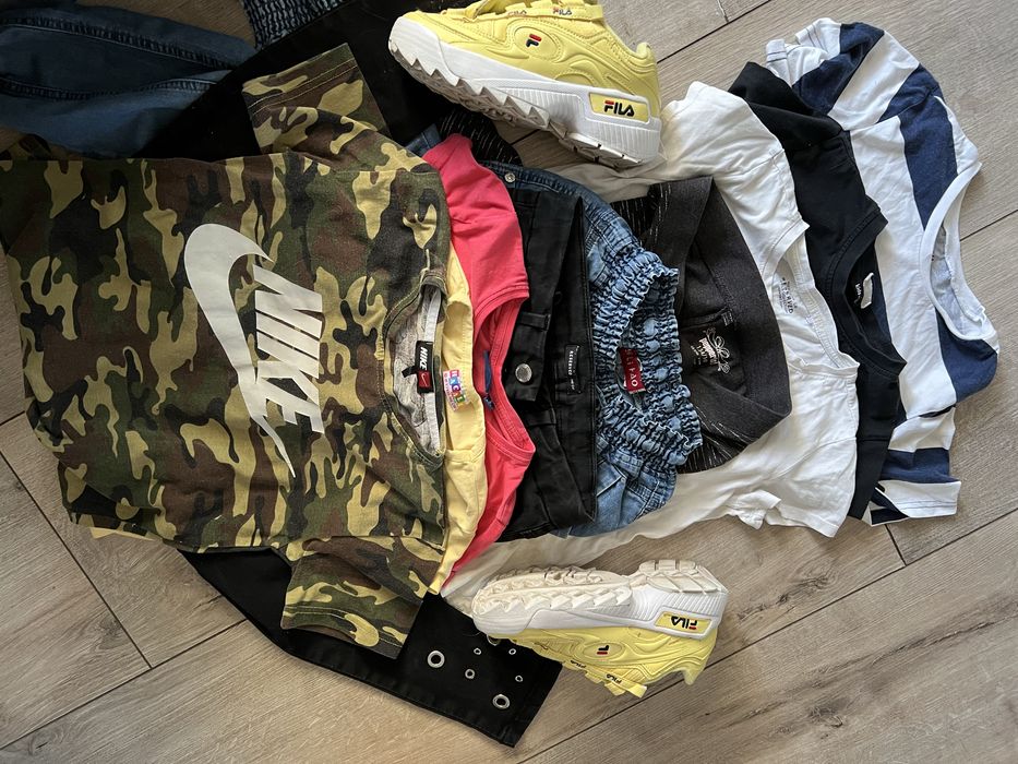 Ubrania dla dziewczynki zestaw 140 nike fila buty 36