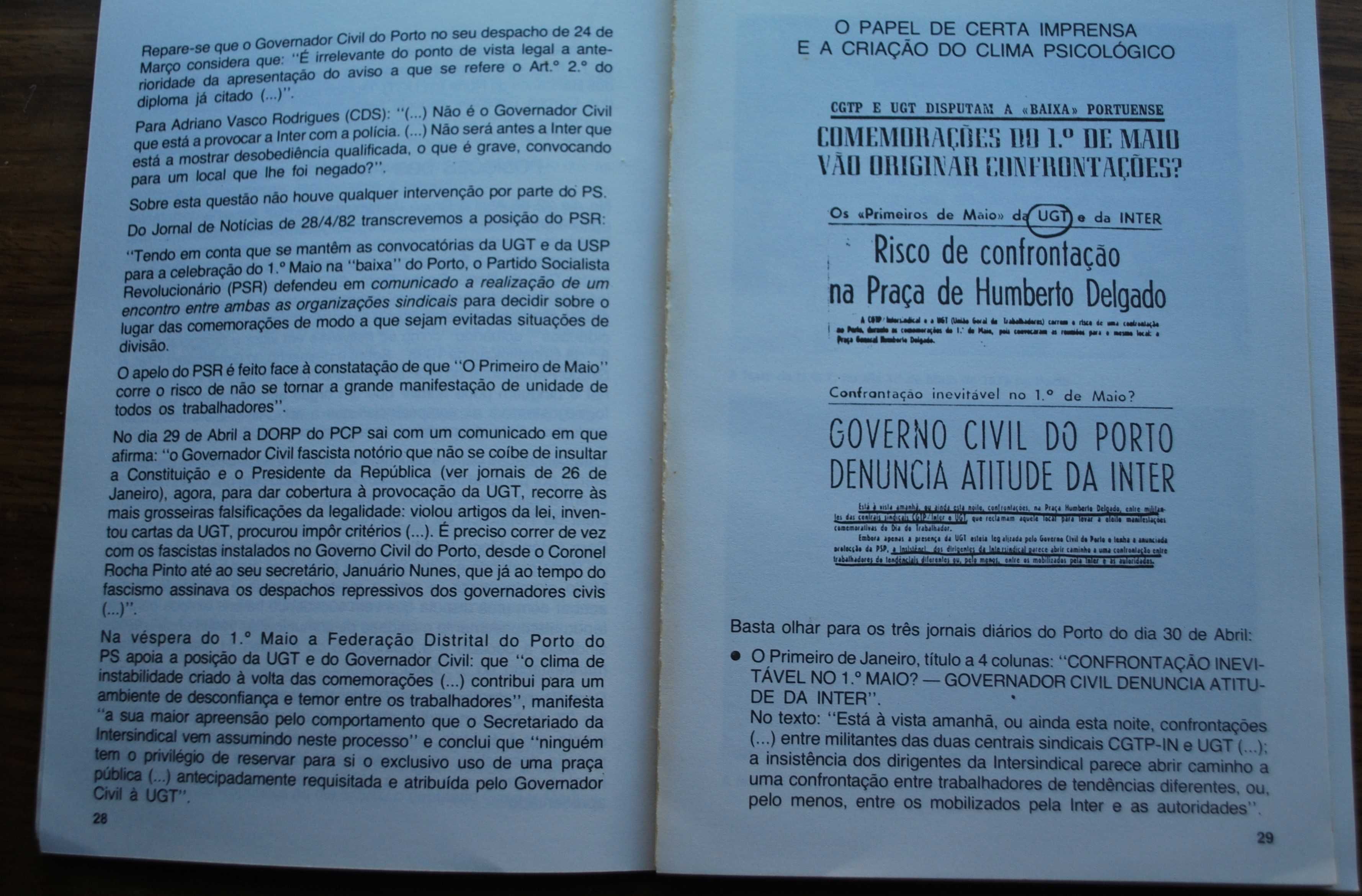 Livro Branco Sobre A Madrugada Sangrenta do 1º de Maio 82 Porto