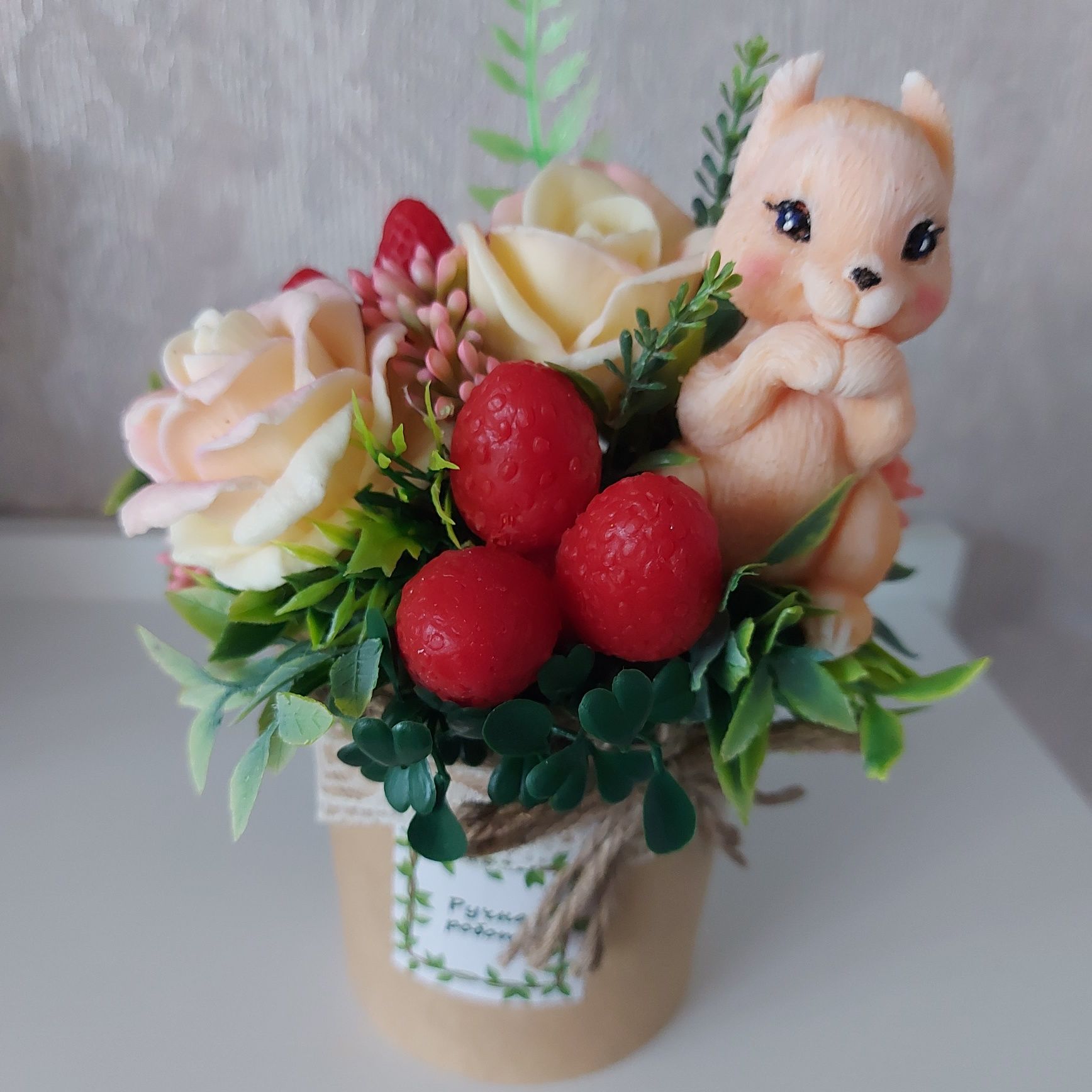 Мыльные  букеты, мыло ручной работы.
