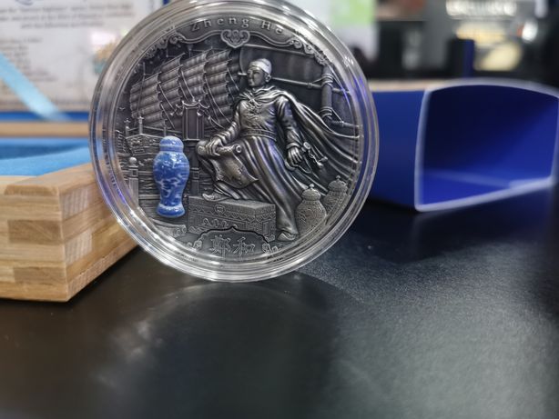 Moneta ZHENG HE -"Słynni Odkrywcy" pierwsza NIUE