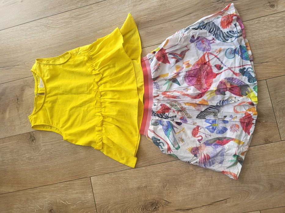 Prześliczny zestaw koszulka + spódniczka zara h&m r.116 j.nowe
