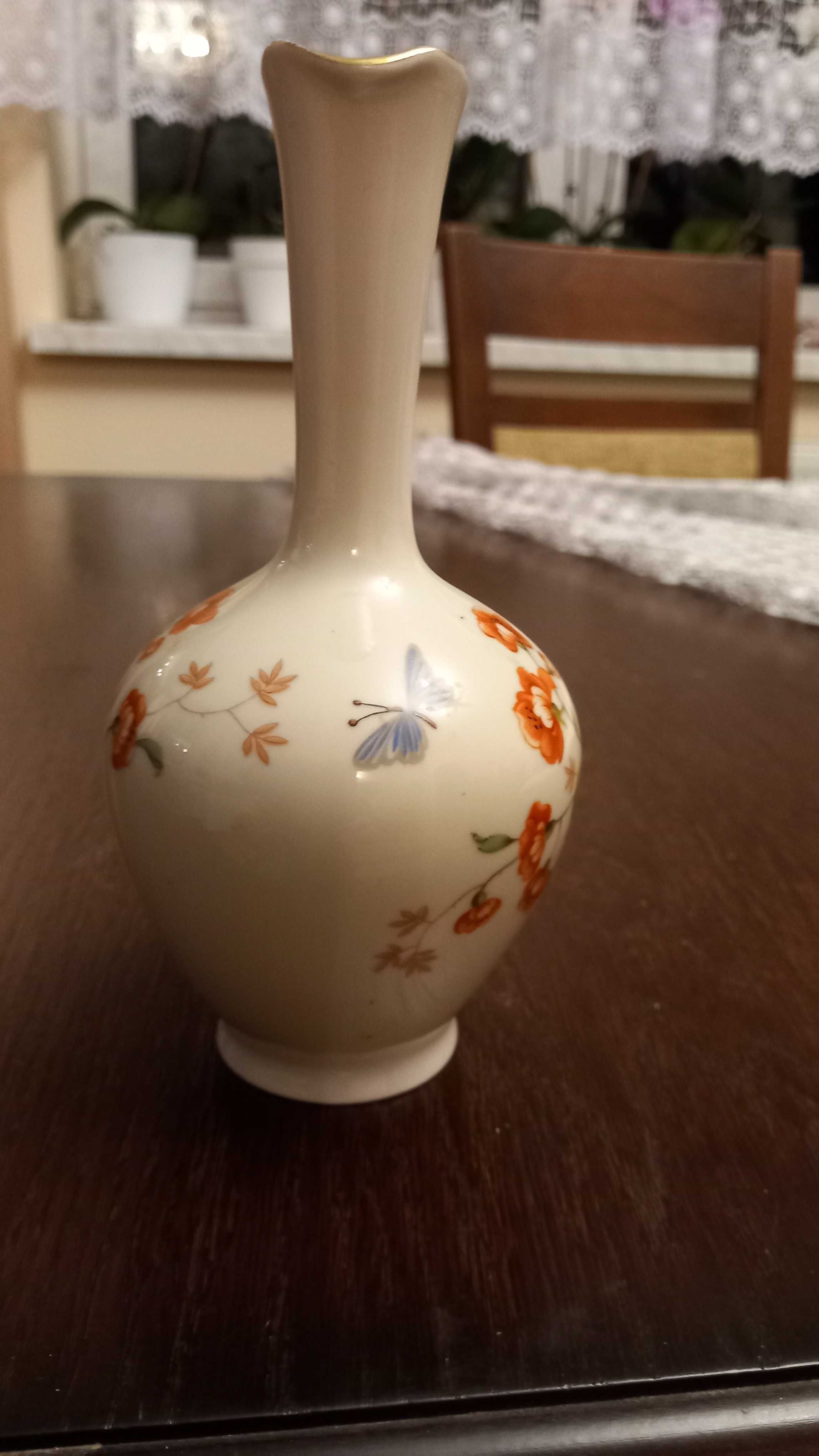 Porcelana Bavaria Rosenthal dzbanek zdobiony kwiatami i złotem
