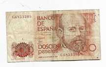 Espanha Nota de 200 Pesetas