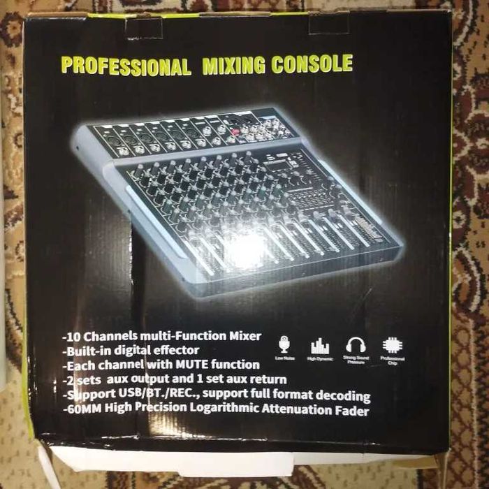 Микшер и микрофон, пульт микшерный Debra 10 Channels Audio Mixer DJ