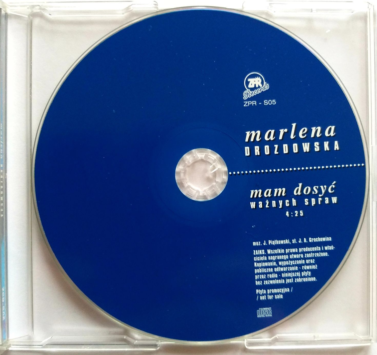 CDs Marlena Drozdowska Mam Dosyć Ważnych Spraw 1998r