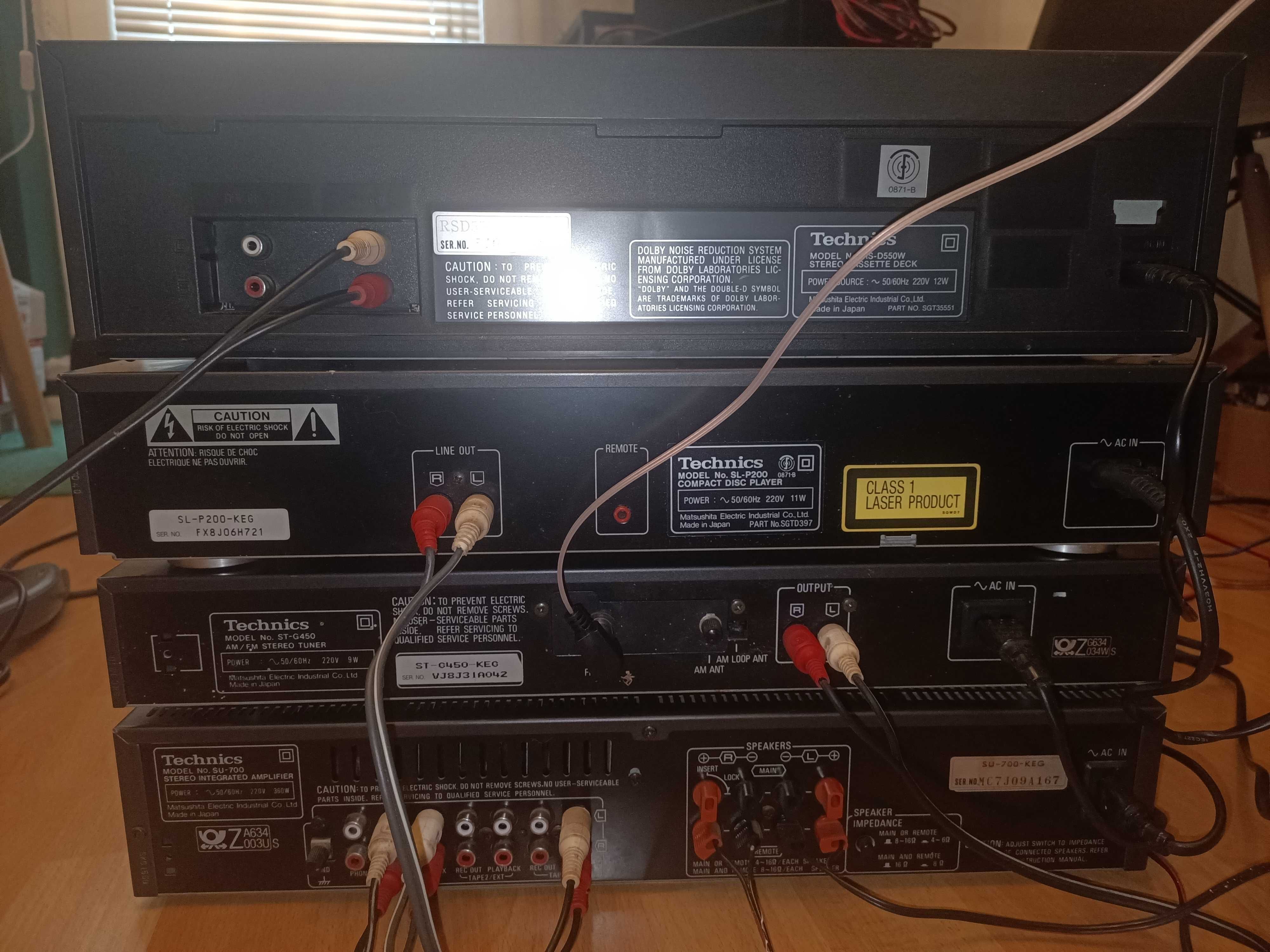 Wieża Technics SU-700, ST-G450, SL-P200, RS-D550W + gramofon SL-J110R